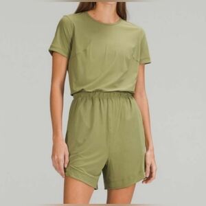 NWT Lululemon Lightweight High Neck Romper In Bronze Green